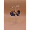Boucle Yin et yang + pierres